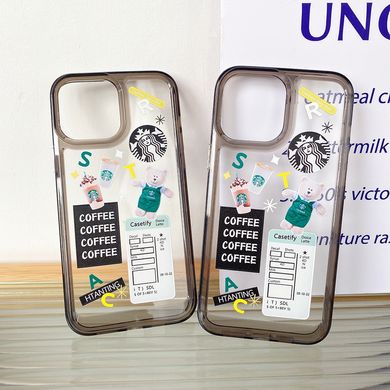 Чехол для iPhone 15 Plus Starbucks Coffee Bear Прозрачный