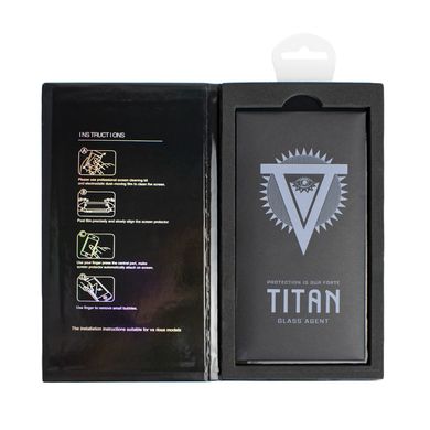 Защитное стекло TITAN Agent Glass для iPhone 13 Pro Max/14 Plus черное