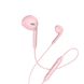 Навушники HOCO M55 Memory sound wire control earphones with mic Pink (6957531099925)
