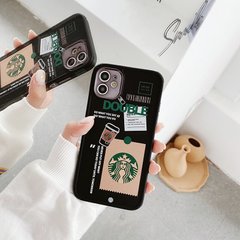 Черный чехол Starbucks для iPhone 12 с защитой камеры, Темно-сірий