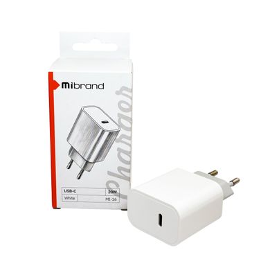 Мережевий зарядний пристрій Mibrand MI-16 20W PD + Quick Charger USB-C White (MIWC/16CW)
