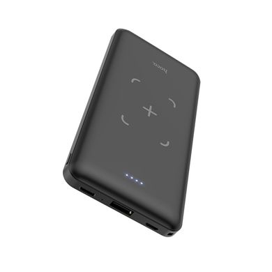 Зовнішній акумулятор HOCO J50 Surf wireless charging mobile power bank(10000mAh) Black (6931474717924)