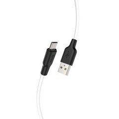 Кабель HOCO X21 Plus USB to Micro 2.4A, 2m, silicone, silicone connectors, Black+White (6931474713834)