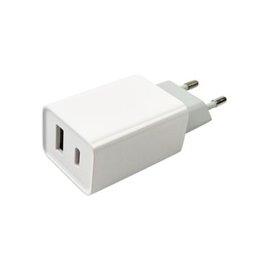 Мережевий зарядний пристрій Mibrand MI-206C Travel Charger USB-A + USB-C White (MIWC/206CUCW)