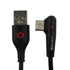 Кабель Mibrand MI-11 Two Colour Elbow Charging Line USB for Type-C 2A 1m Black (MIDC/11TB)
