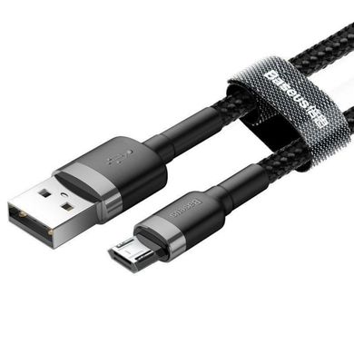 Кабель Baseus cafule Cable USB For Micro 2.4A 0.5M Gray+Black (CAMKLF-AG1)