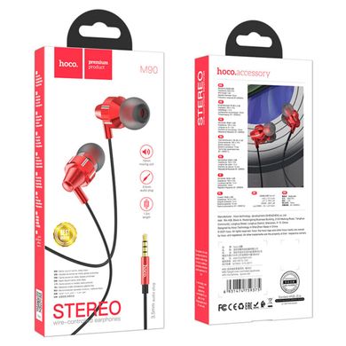 Навушники HOCO M90 Delight wire-controlled earphones with microphone Aurora Red (6931474759375)