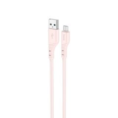 Кабель HOCO X97 Crystal color silicone charging data cable Micro light pink (6931474799869)