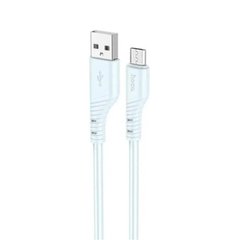 Кабель HOCO X97 Crystal color silicone charging data cable Micro light blue (6931474799845)