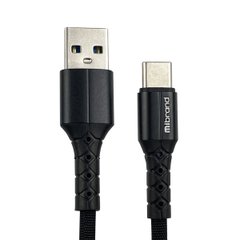 Кабель Mibrand MI-32 Nylon Charging Line USB for Type-C 2A 0.5m Black (MIDC/3205TB)
