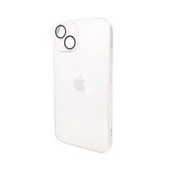 Чехол AG Glass Matt Frame Color Logo для Apple iPhone 15 Pearly White