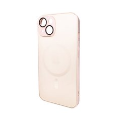 Чохол AG Glass Matt Frame Color MagSafe Logo для Apple iPhone 15 Chanel Pink