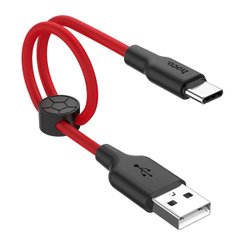 Кабель HOCO X21 Plus USB to Type-C 3A, 0.25m, silicone, silicone connectors, Black+Red (6931474712455)