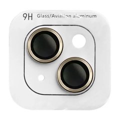 Защитное стекло Metal Classic на камеру (в упак.) iPhone 14 (6.1") / 14 Plus (6.7") Золотой / Gold