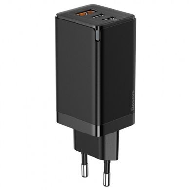 МЗП Baseus GaN3 Pro Fast Charger 2C+U 65W (Cable Type-C to Type-C 100W(20V/5A) 1m) Black (CCGP050101)