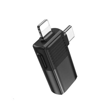 Адаптер BOROFONE BV18 iP male/Type-C male to USB female USB2.0 2-in-1 adapter (6941991104022)