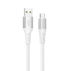 Кабель BOROFONE BX88 Solid silicone charging data cable for Type-C White (BX88CW)