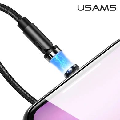 Кабель USAMS Type-C 180° Rotatable Magnetic Charging Cable U59 US-SJ473 |1m, 2.4A| Black