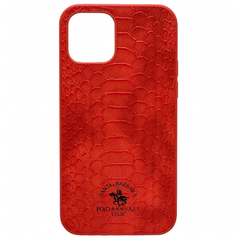 Шкіряний чехол для iPhone 15 Pro Santa Barbara Polo Knight Crocodile Leather Red