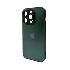Чехол AG Glass Matt Frame Color Logo для Apple iPhone 15 Pro Cangling Green