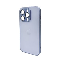 Чехол AG Glass Matt Frame Color Logo для Apple iPhone 15 Pro Sierra Blue