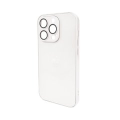 Чехол AG Glass Matt Frame Color Logo для Apple iPhone 15 Pro Pearly White
