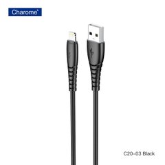 Кабель CHAROME C20-03 USB-A to Lightning charging data cable Black (6974324910625)