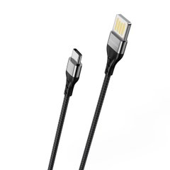 Кабель BOROFONE BU11 USB to Type-C 2.4A, 1.2m, nylon, aluminum connectors, double-sided USB, Black (BU11CB)