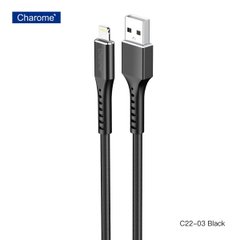Кабель CHAROME C22-03 USB-A to Lightning aluminum alloy charging data cable Black (6974324910571)