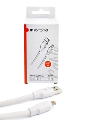 Кабель Mibrand MI-98 PVC Tube Cable USB for Lightning 120W 1m White (MIDC/98LW)