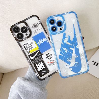 Чехол для iPhone 13 Mini Nike с защитой камеры Прозрачно-синий