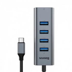 Мультіадаптер Baseus Enjoy series Type-C to USB3.0 * 4 + HD4K HD intelligent HUB adapter Grey (CAHUB-N0G)