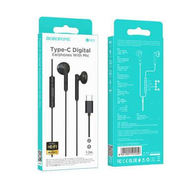 Навушники BOROFONE BM82 Art music digital earphones with mic Type-C Black (BM82CB)