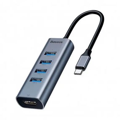 Мультіадаптер Baseus Enjoy series Type-C to USB3.0 * 4 + HD4K HD intelligent HUB adapter Grey (CAHUB-N0G)