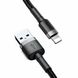 Кабель Baseus Cafule Cable USB For Lightning 2.4A 0.5m Gray+Black (CALKLF-AG1)