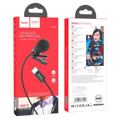 Мікрофон-петличка HOCO L14 Type-C Lavalier microphone Black (6931474761156)