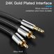 Кабель Vention 3.5mm Male to 2RCA Male Audio Cable 3M Black Metal Type (BCFBI) (BCFBI)