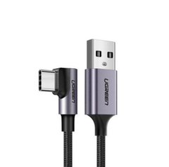 Кабель UGREEN US284 Right Angle USB-A to USB-C Cable 1m (Space Gray) (UGR-50941) (UGR-50941)
