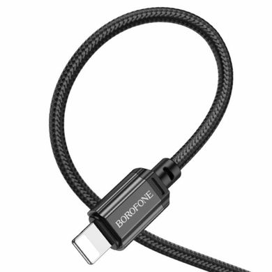 Кабель BOROFONE BX87 USB to iP 2.4A,1m, nylon, aluminum connectors, Black (BX87LB)
