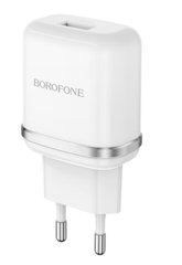 Мережевий зарядний пристрій BOROFONE BA36A High speed single port QC3.0 charger set 18W(Type-C) White (BA36ACW)