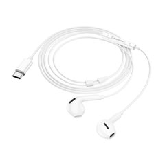 Навушники BOROFONE BM71 Light song Type-C wire-controlled digital earphones with microphone White (BM71CW)