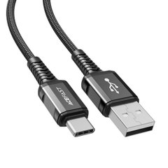 Кабель ACEFAST C1-04 USB to Type-C 3A, 1.2m, nylon aluminum connectors, Black (AFC1-04B)