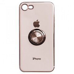 Накладка Soft GLASS кольцо iPhone 7/8 pink sand, Рожевий