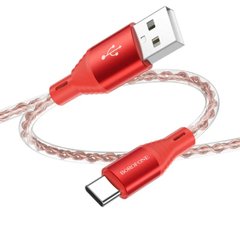 Кабель BOROFONE BX96 Ice crystal silicone charging data cable Type-C Red (BX96CR)