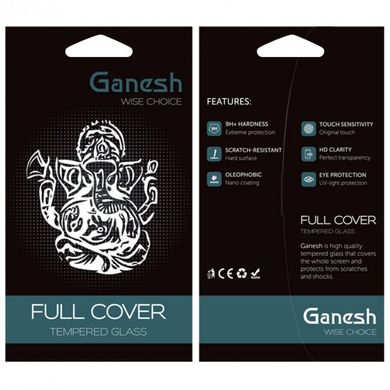 Защитное стекло Ganesh (Full Cover) для iPhone 15 Plus (6.7") Черный