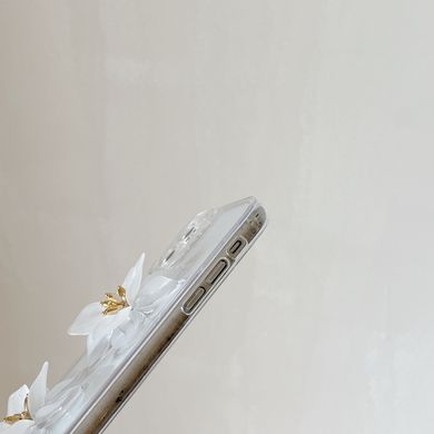 Чехол для iPhone 15 3D Цветок лотоса Белый
