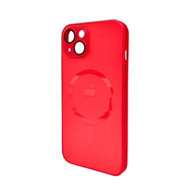 Чохол AG Glass Matt Frame Color MagSafe Logo для Apple iPhone 13 Cola Red