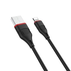 Кабель BOROFONE BX17 USB to iP 2A, 1m, PVC, TPE connectors, Black (BX17LB)