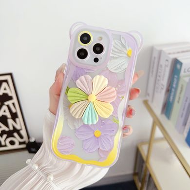 Чехол для iPhone 13 Цветик-Семицветик с ремнем для плеча Фиалковый