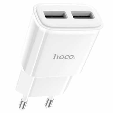 Мережевий зарядний пристрій HOCO C88A Star round dual port charger White (6931474749499)